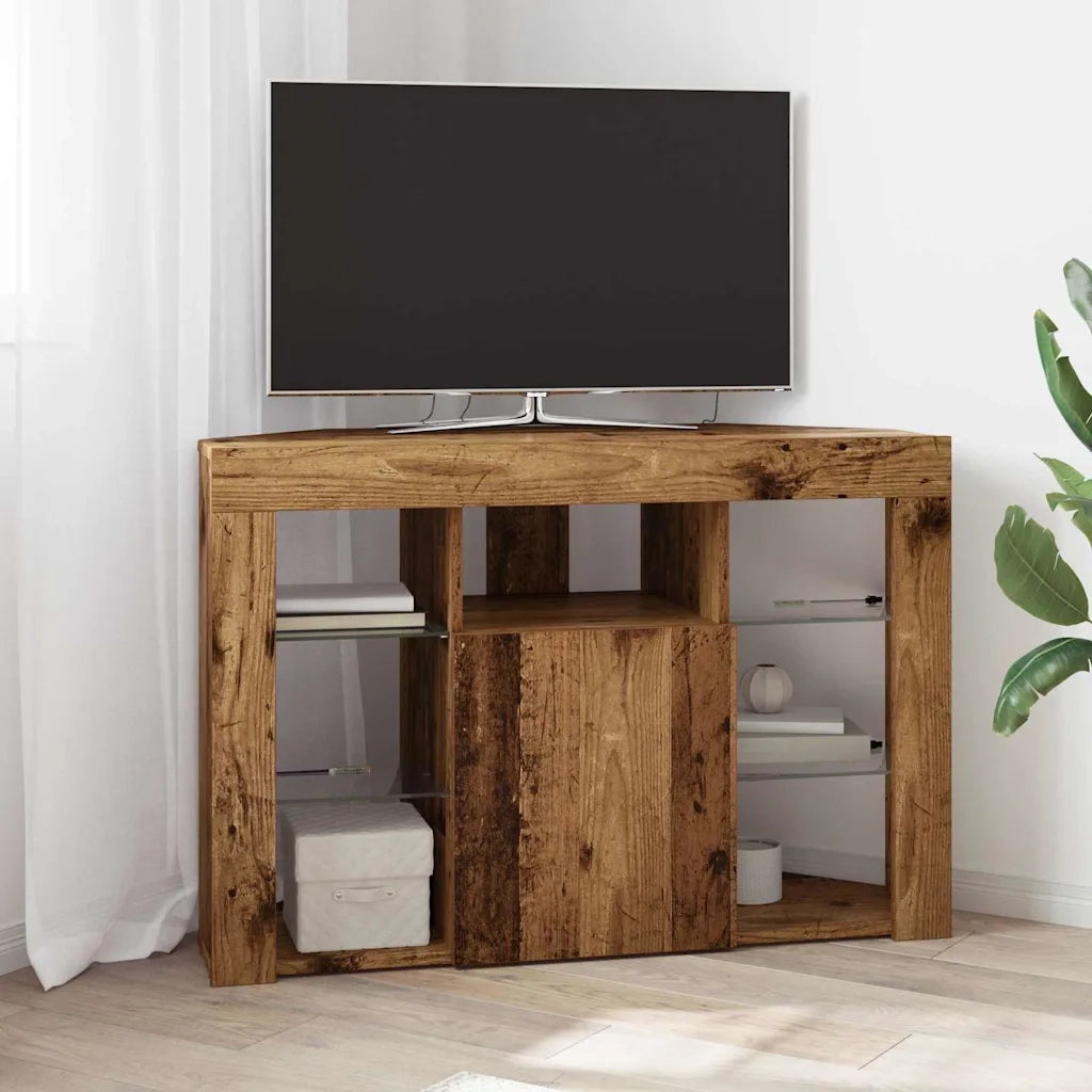 Mobile TV LED Angolare Legno vecchio 100x40x68cm 889793