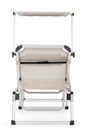 Set 4 Lettini Prendisole da Giardino con Tettuccio 58x193x76 cm in Alluminio Cayo Grigio Ghiaccio