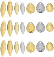 Kit di lame a spinner 50 pezzi - lame dorate/argenteate - diverse misure - coperchio - per fare le reti - lame texture - lame da pesca