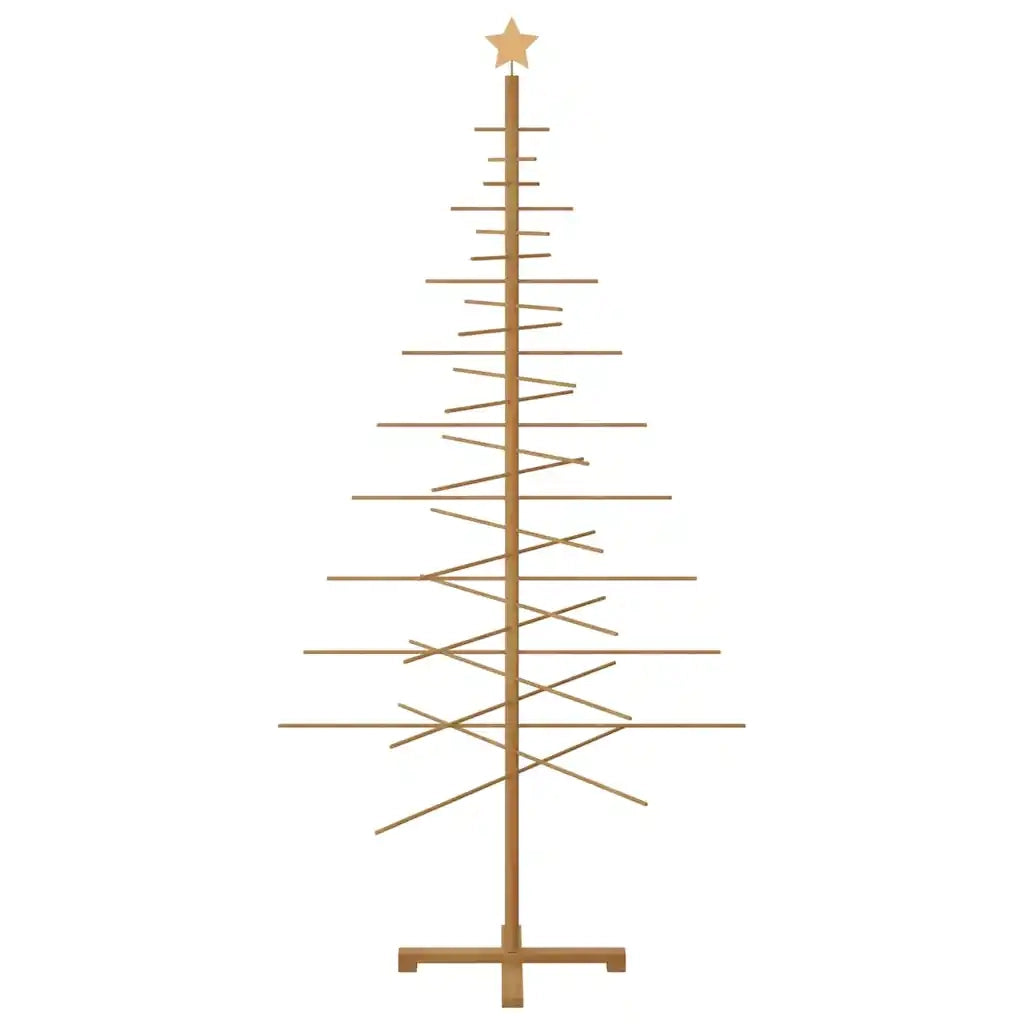 Albero di Natale in legno con supporto Marrone 210 cm Bambù