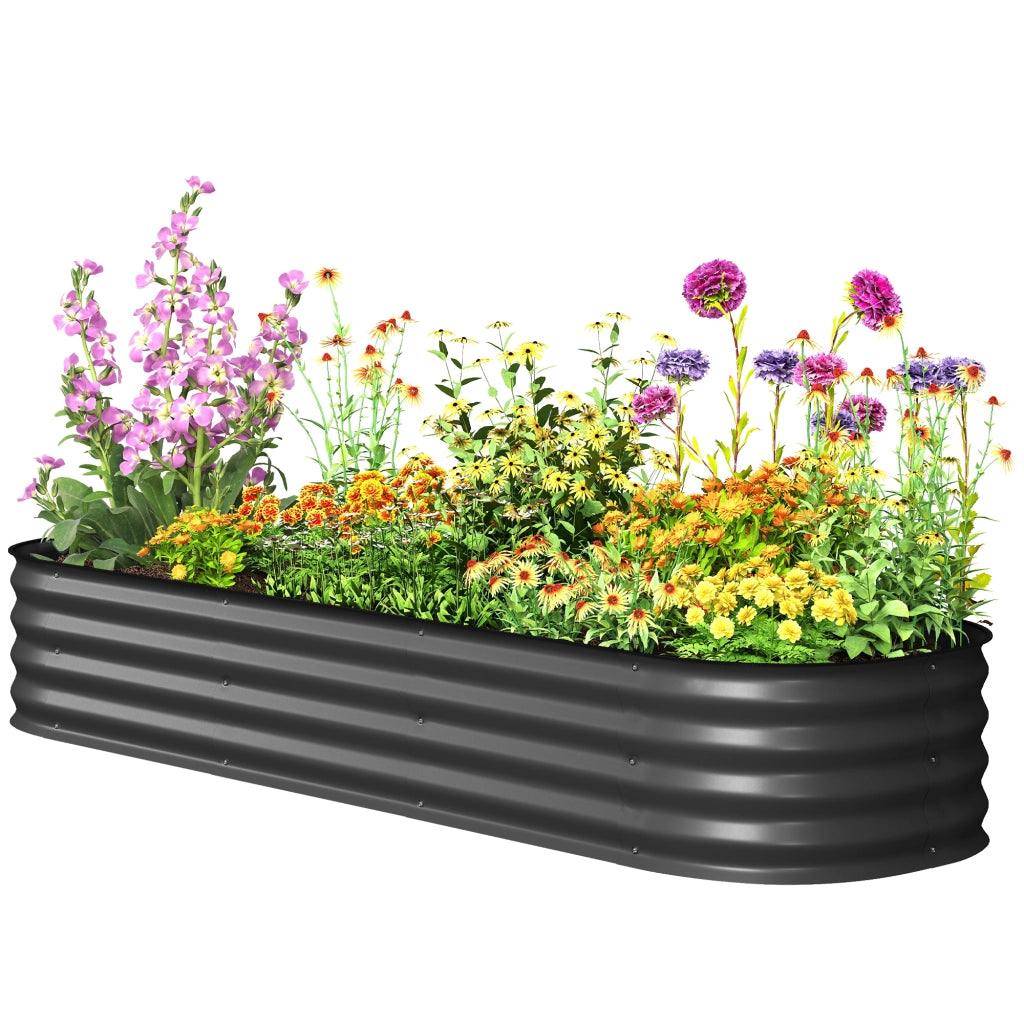 Letto da giardino rialzato modulare ¨C zephmum ¨C acciaio grigio 195x62x30