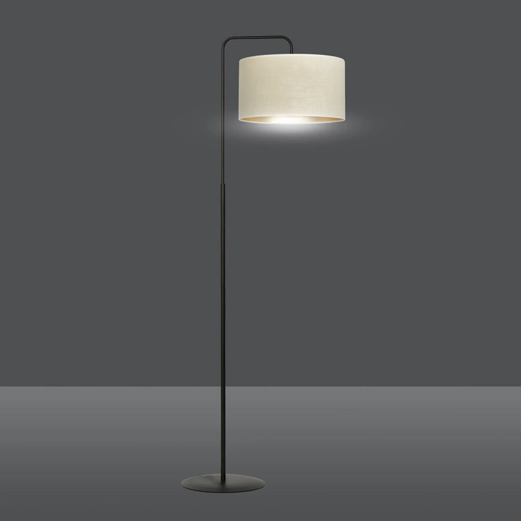 Piantana Contemporaneo Ganesha Acciaio Nero Bianco 1 Luce E27 Ip20