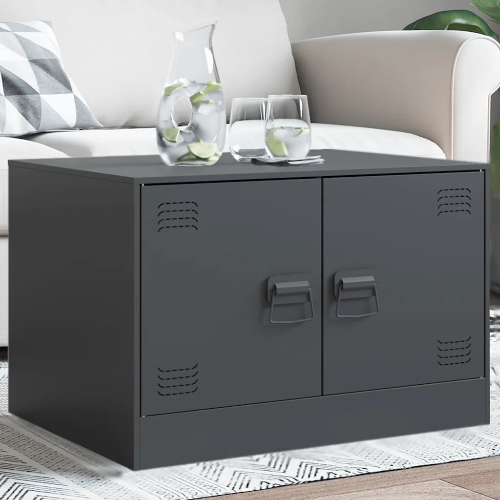 Tavolino da Salotto Antracite 67x50x44 cm in Acciaio 841729