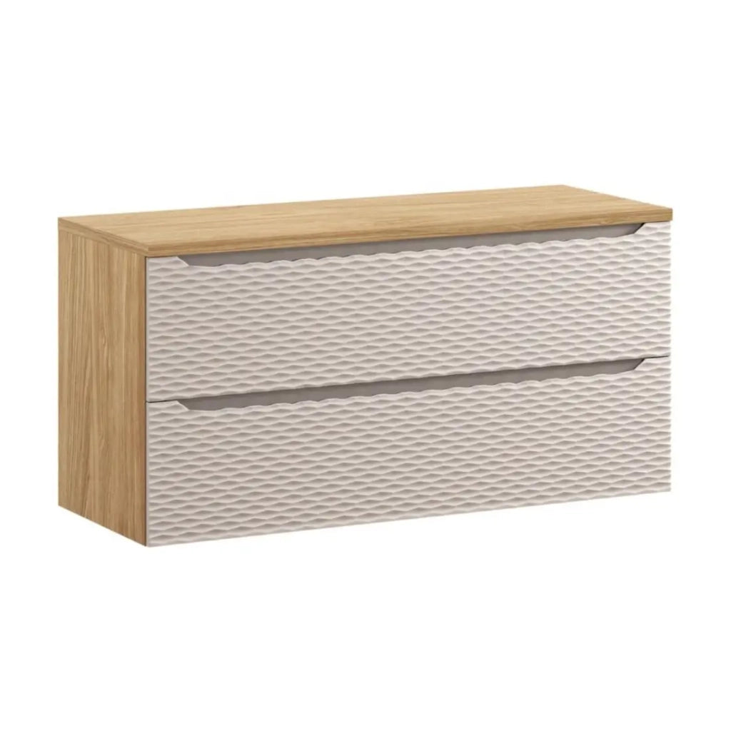 Piano lavabo YOKA – Finitura rovere chiaro, 160 cm