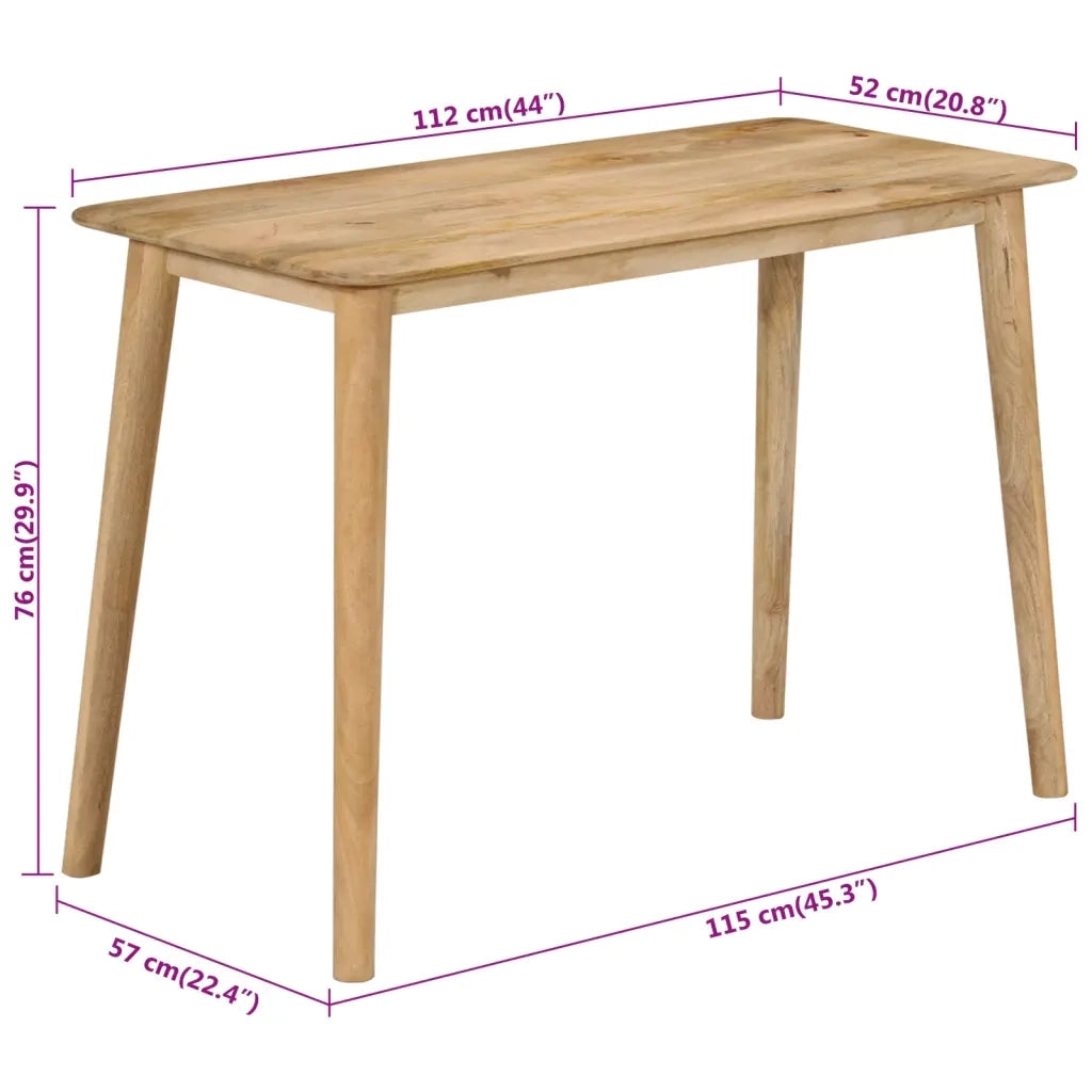 Tavolo da Pranzo 112x52x76 cm in Legno Massello di Mango