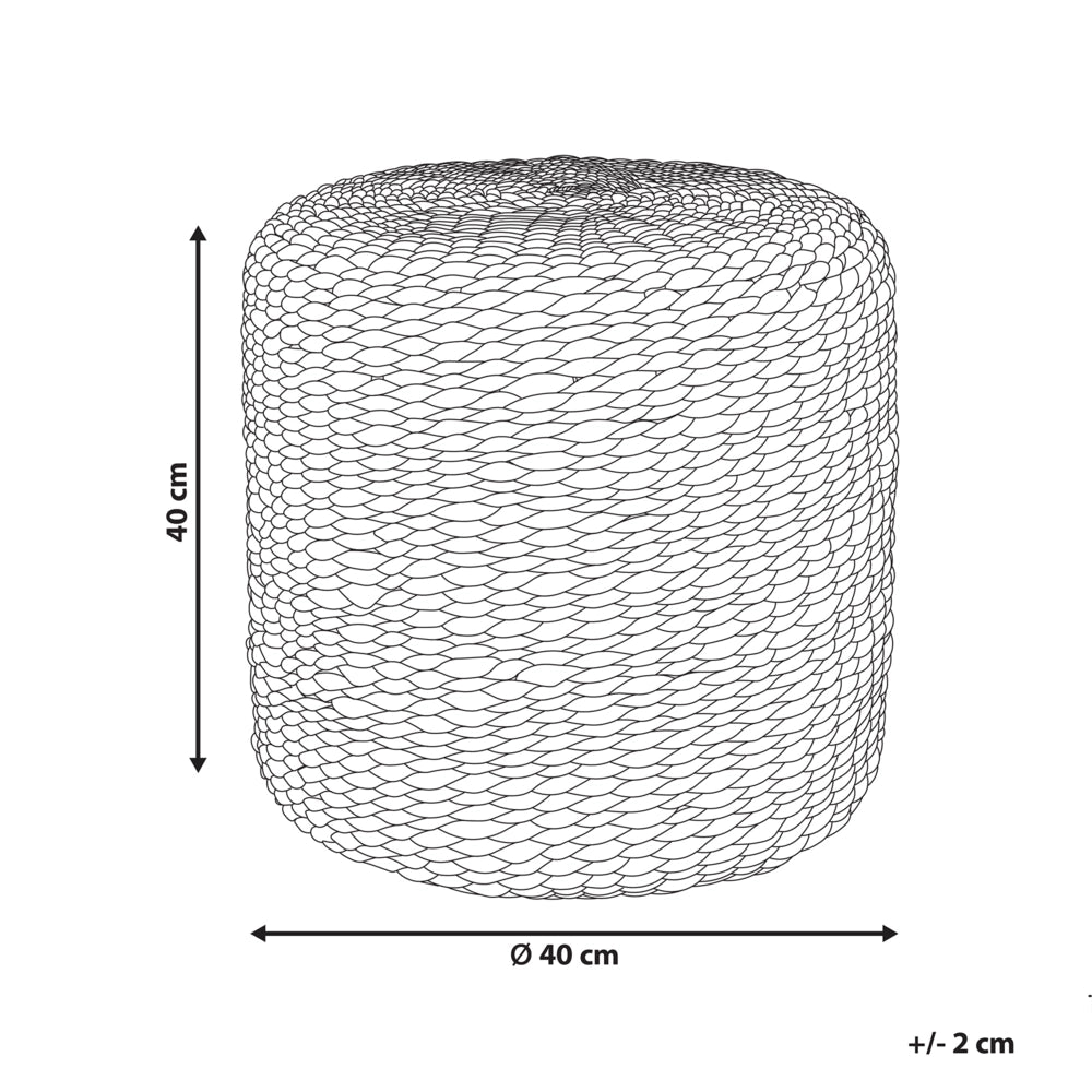 Pouf naturale marrone chiaro giacinto d'acqua 40 cm polistirolo riempimento ottomana stile Boho soggiorno