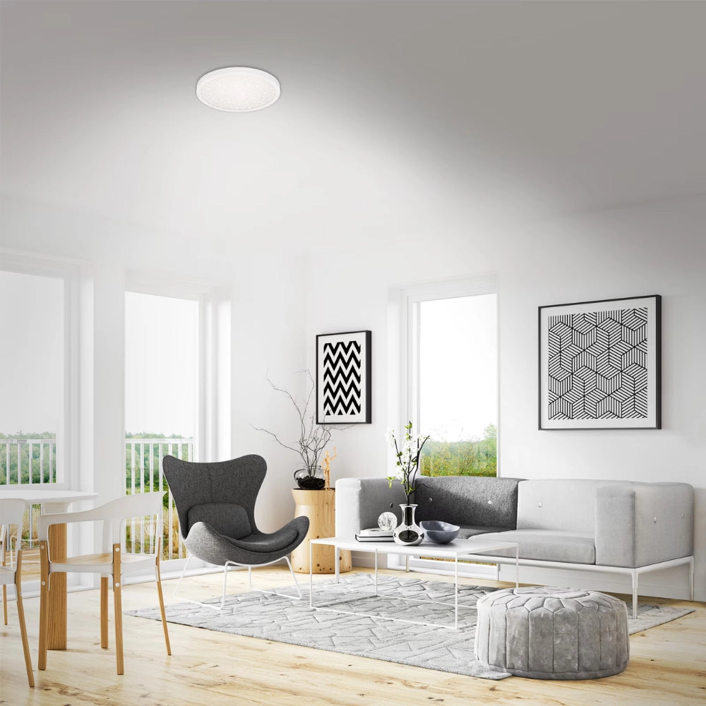 Plafoniera led modello city line con paralume stellato 18 watt 1550 lumen