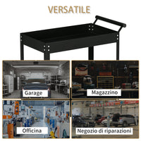 Carrello Porta Attrezzi Utensili da Lavoro 84,5x38x84 cm in Acciaio Nero