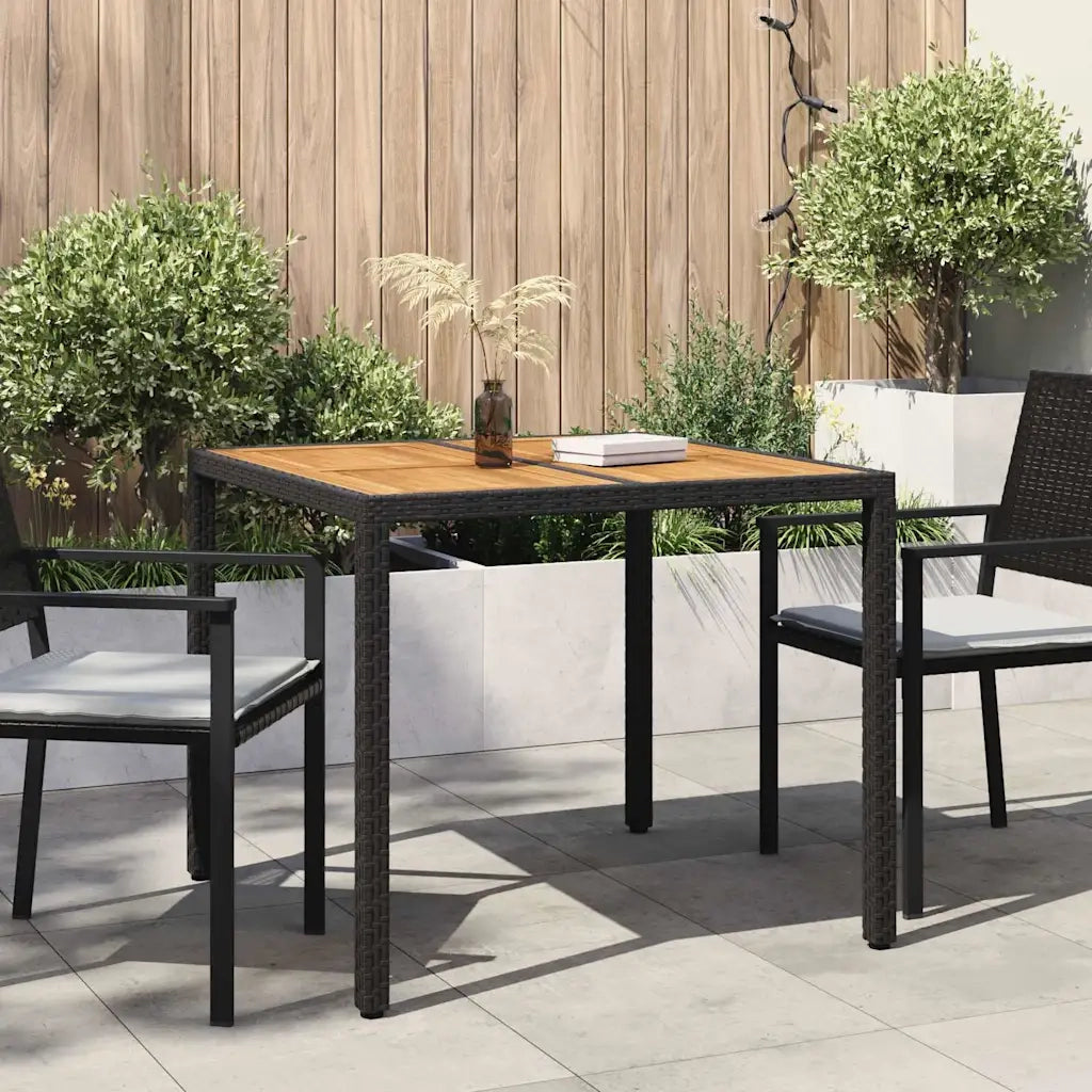 Tavolo da Giardino Nero 90 x 90 x 75 cm polyrattan