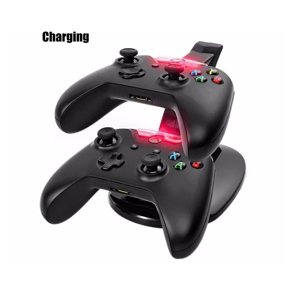 Trade Shop - Base Stand Caricatore Doppio Per 2 Joypad X-box One Controller Joystick Con Usb -