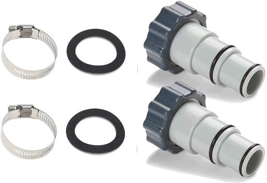 2x Adattore per tubo da bagno con filo interno per fissaggio a vite, Adattore tipo A adatto per bagni da intaglio Intex, 2 pezzi Adattore per tubo da bagno, tubo da bagno, bagno, (con gomma di supporto e anello)