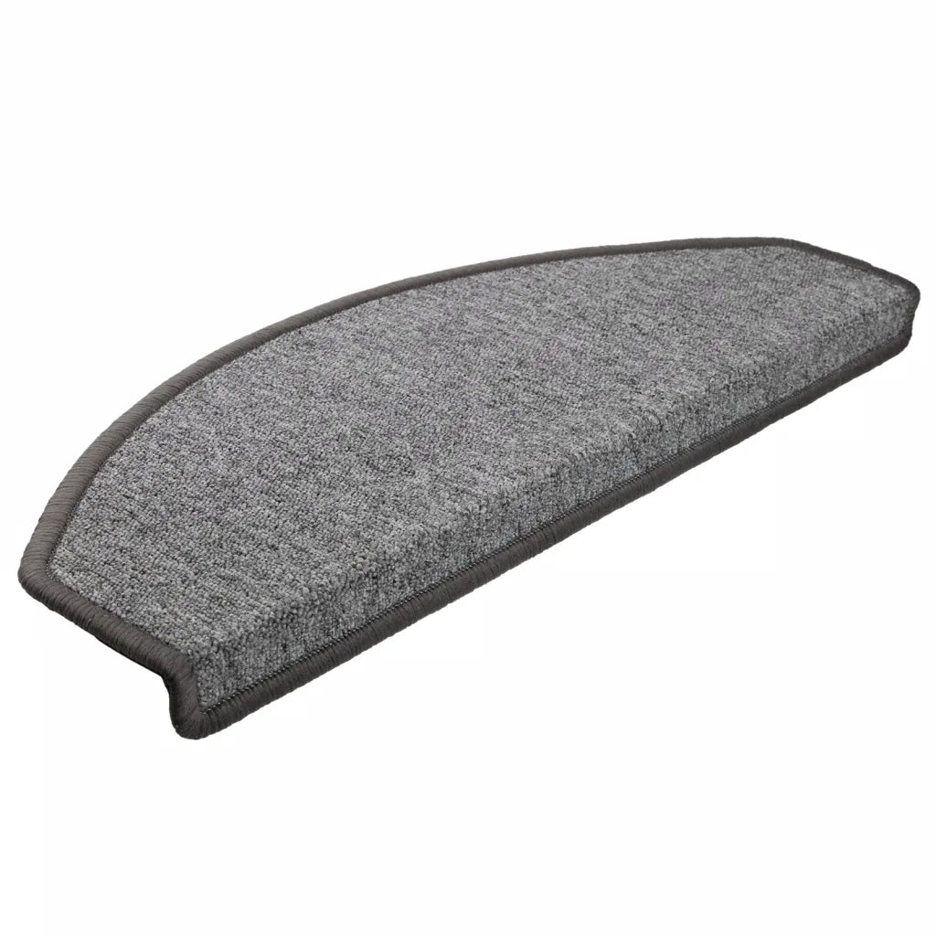 Tappetini per scale 15 pz 65x24x4 cm Grigio scuro Semicircolari Grandi 133885