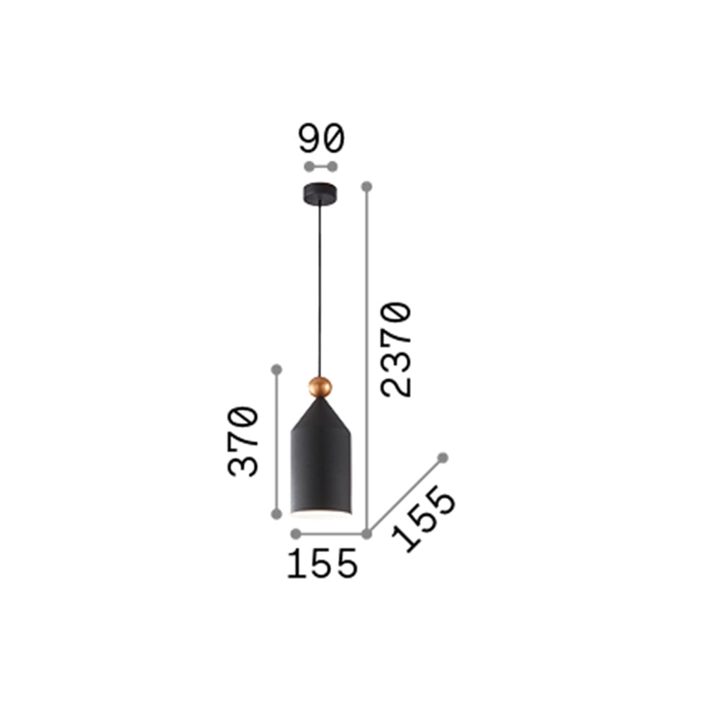 Sospensione Industrial-Minimal Triade-1 Metallo Grigio 1 Luce E27