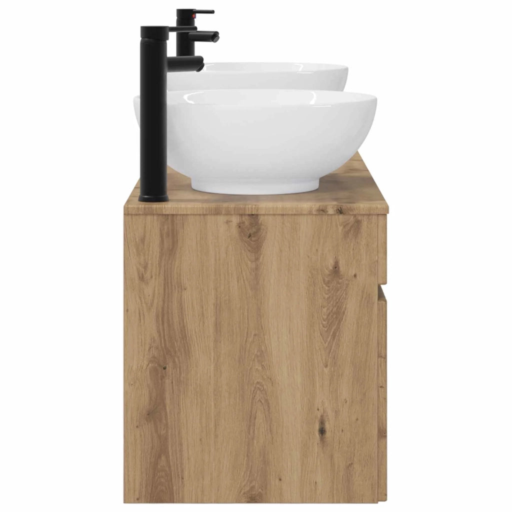 Set di Armadi da Bagno 3 pz Rovere Artigianale 3405766