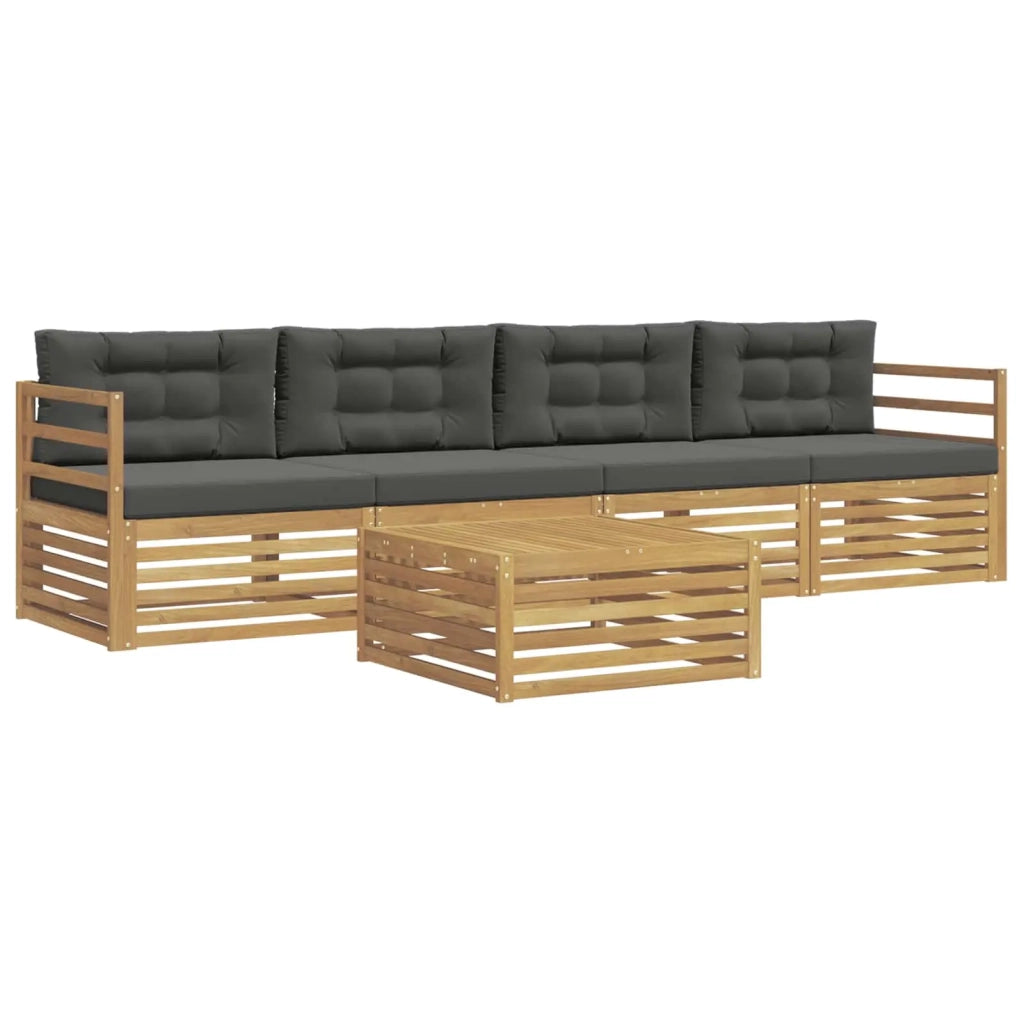 Set di divani da esterno 5 pz Bianco e Antracite 3389987