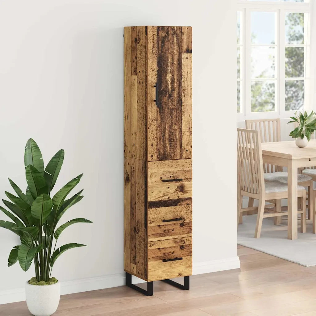 Credenza | Madia | Buffet da pranzo | Armadio da pranzo Legno vecchio 34,5 x 34 x 180 cm Legno multistrato