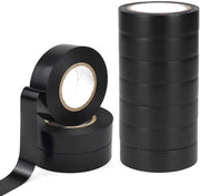 Tape isolante in PVC nero - 15m x 15mm - 10 rotoli - impermeabile & resistente al fuoco