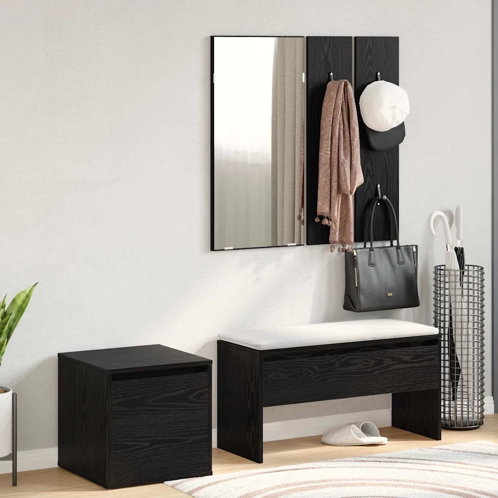 Set mobili da ingresso 3 pcs Rovere nero 80 x 31 x 40 cm 3332525