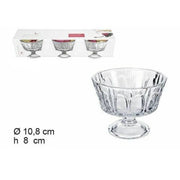 Trade Shop - Set Servizio 3 Pezzi Coppe Bicchieri In Vetro Praga Per Gelato Frutta -