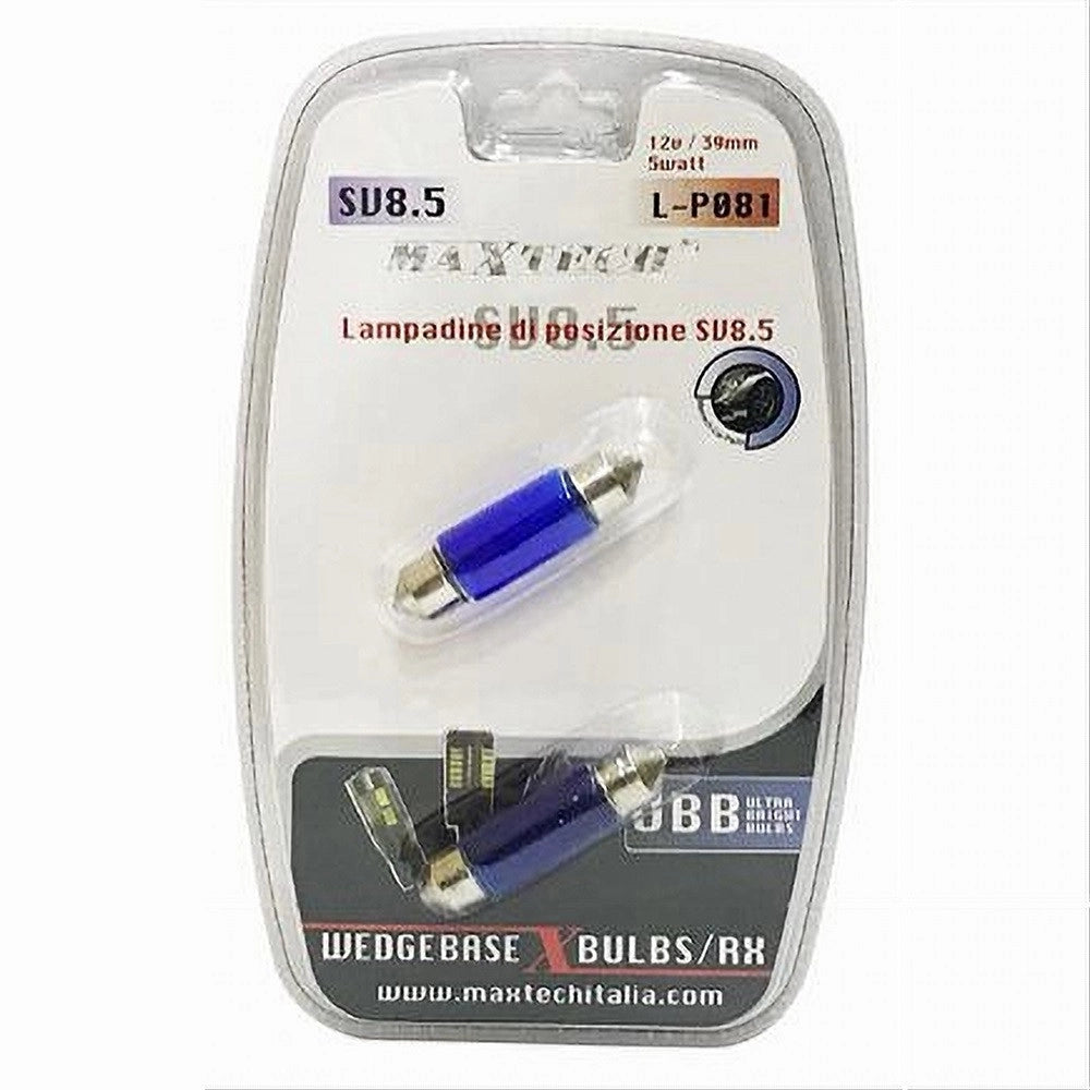 Trade Shop - Lampadine Di Posizione Sv8.5 12v 39mm 5w Maxtech L-p081 Lampadine Ultra Luminose -