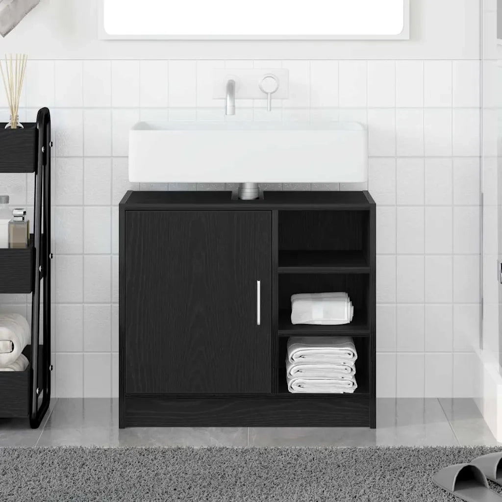 Mobile da Bagno Rovere Nero 63 x 29 x 55 cm Legno multistrato 869214