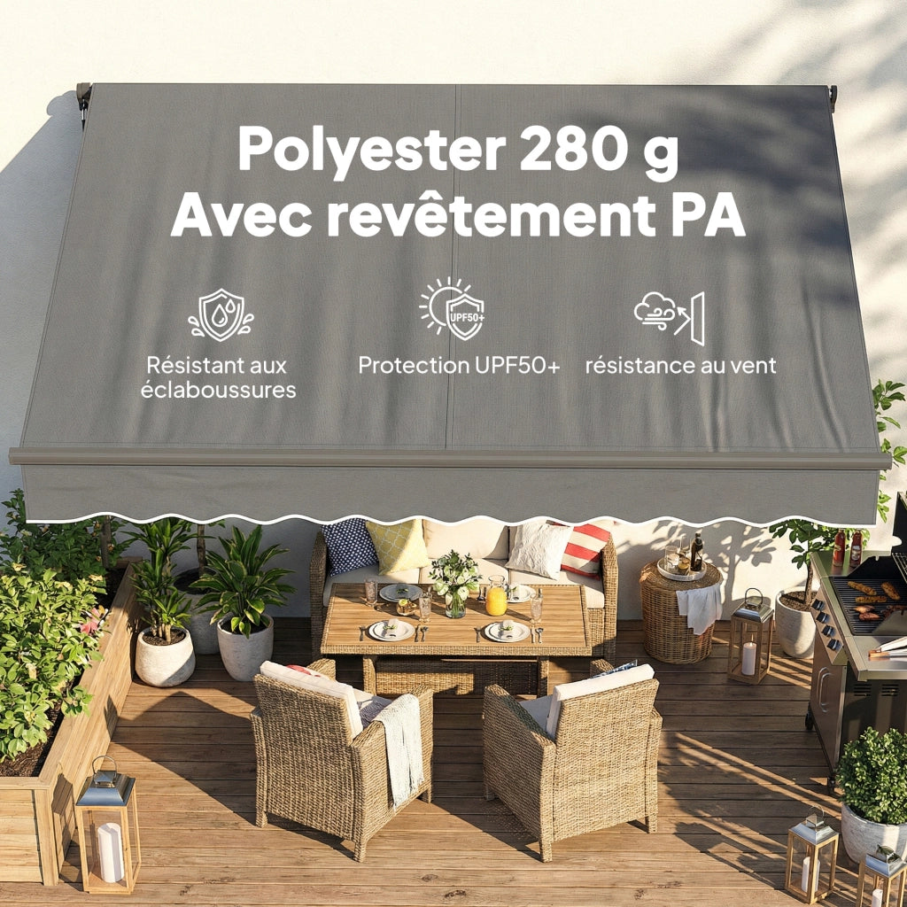 Tenda da giardino retrattile ¨C zephmum ¨C grigio 3.5x3m