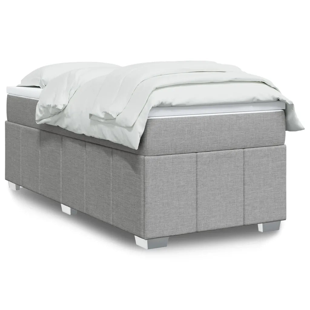 Giroletto a Molle con Materasso Grigio Chiaro 90x200 cm Tessuto