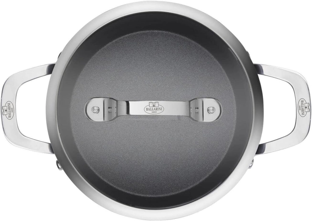 Ballarini 1006986 Alba Casseruola Alta con Coperchio 2.7 L in Alluminio con Rivestimento Keravis Ti-X Titanium Compatibile Induzione colore Grigio