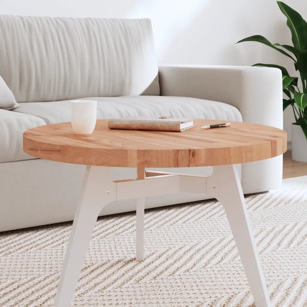 Piano per Tavolo | Superficie Tavolo | Piano Scrivania ?70x4 cm Rotondo in Legno Massello di Faggio