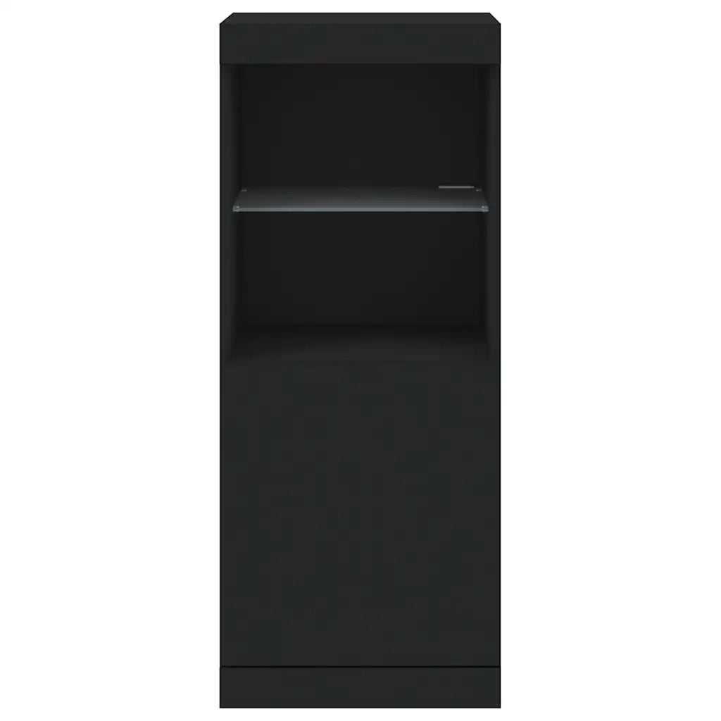 Credenza | Madia | Buffet da pranzo | Armadio da pranzo con Luci LED Nera 41x37x100 cm