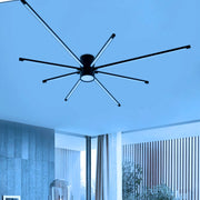 Lampadario plafoniera moderno a led 9 luci da soffitto forma ragno da 42w 3360lm nero luce fredda