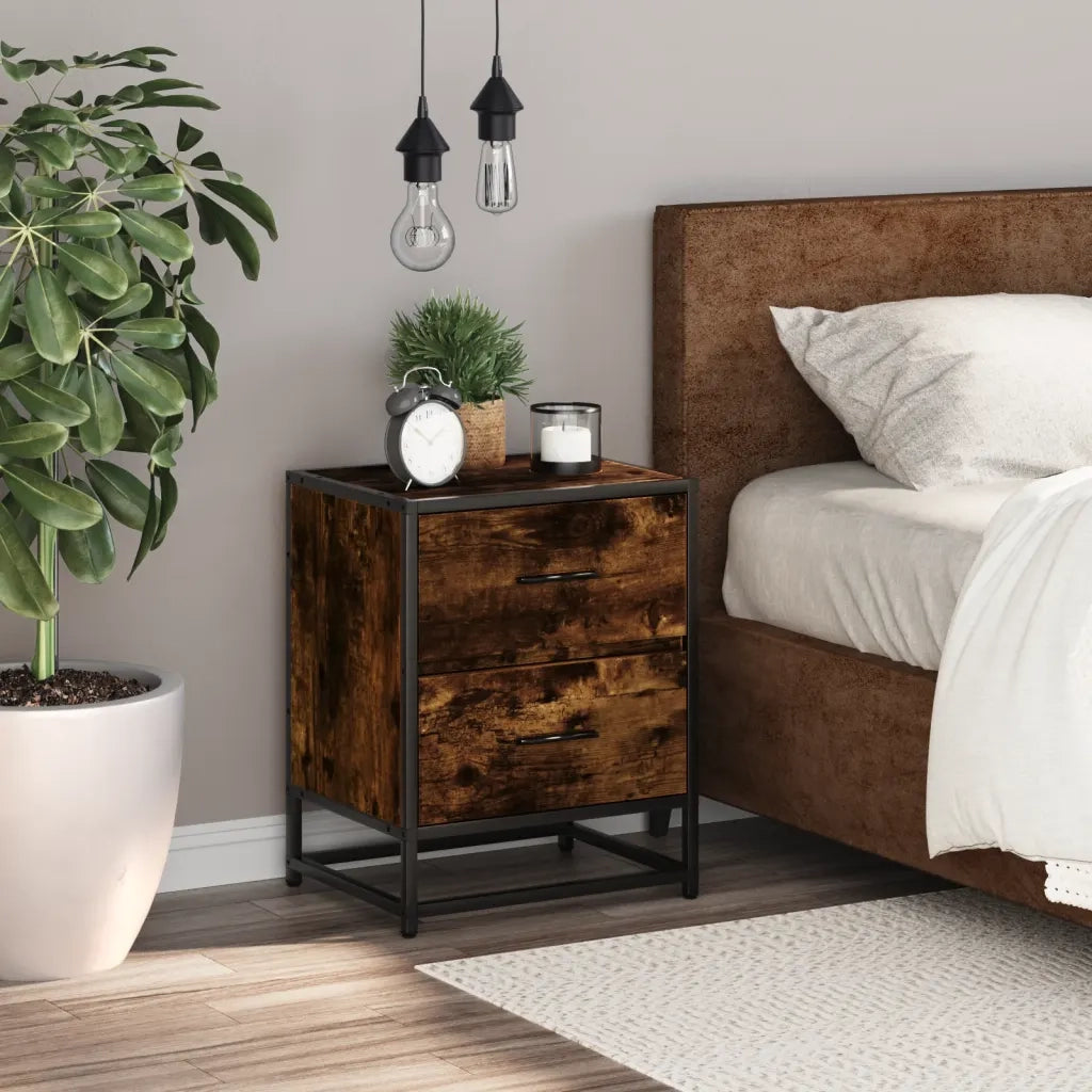 vidaXL Comodino Rovere Fumo 40x31x50 cm in Truciolato