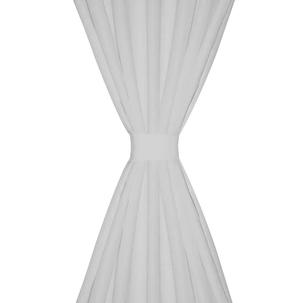 Tende in Micro-Raso Bianche 2 pz con Occhielli 140 x 175 cm 130359