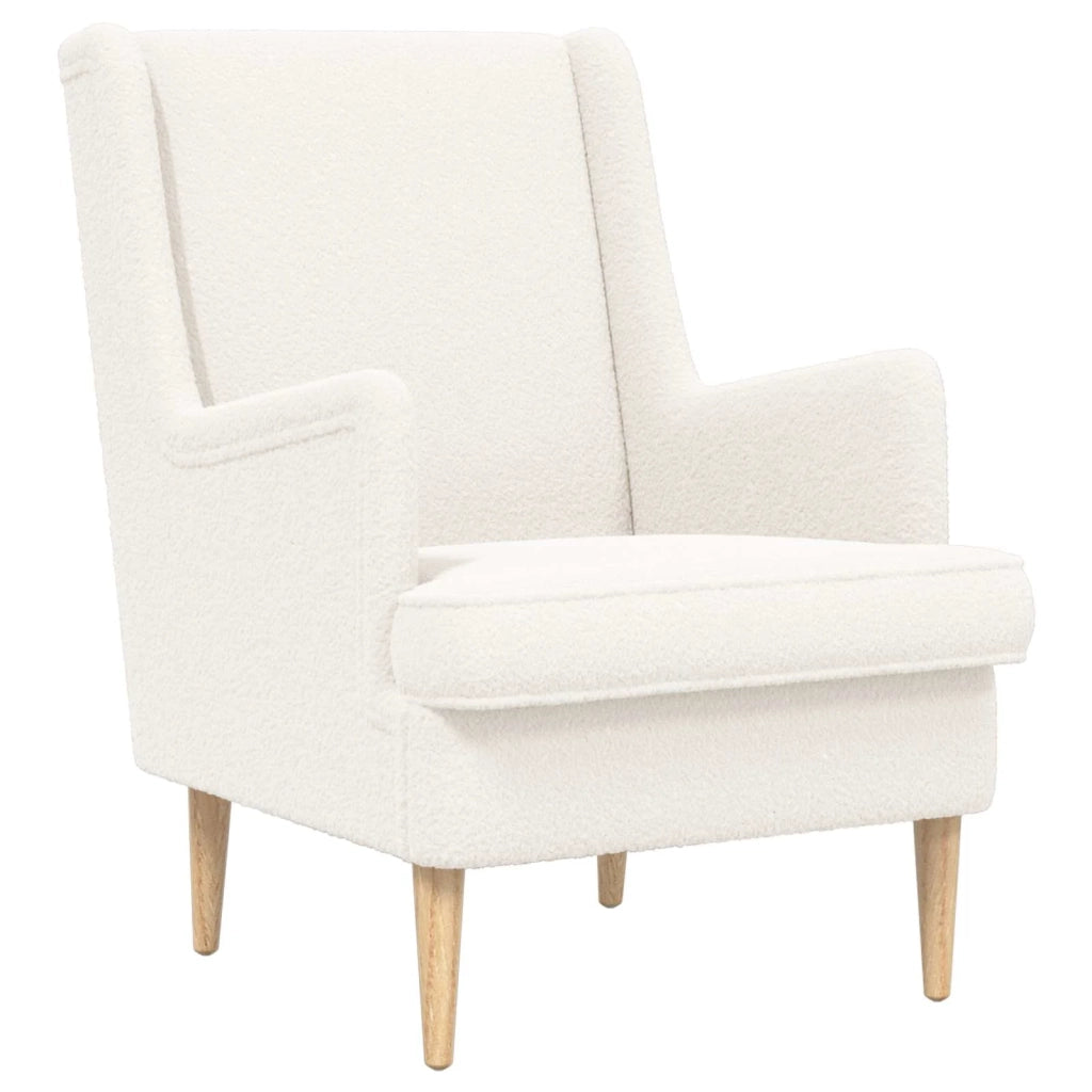 Poltrona con Ottomano 2 pz Crema Bouclé 3418838
