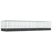 Voliera a gabbia con estensione in argento 1139 x 307 x 212 cm acciaio argento 02_0045646