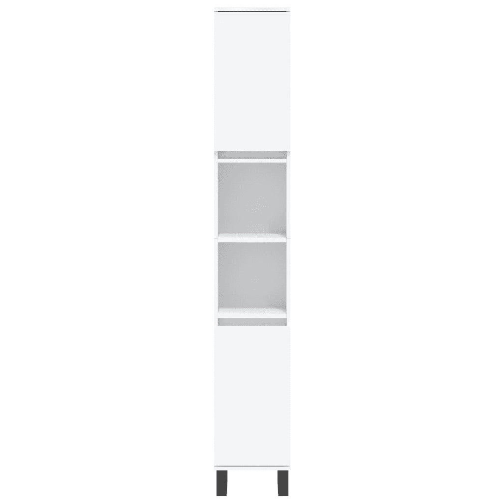 Set Mobili da Bagno | Armadio da bagno 3 pz Bianco in Legno Multistrato
