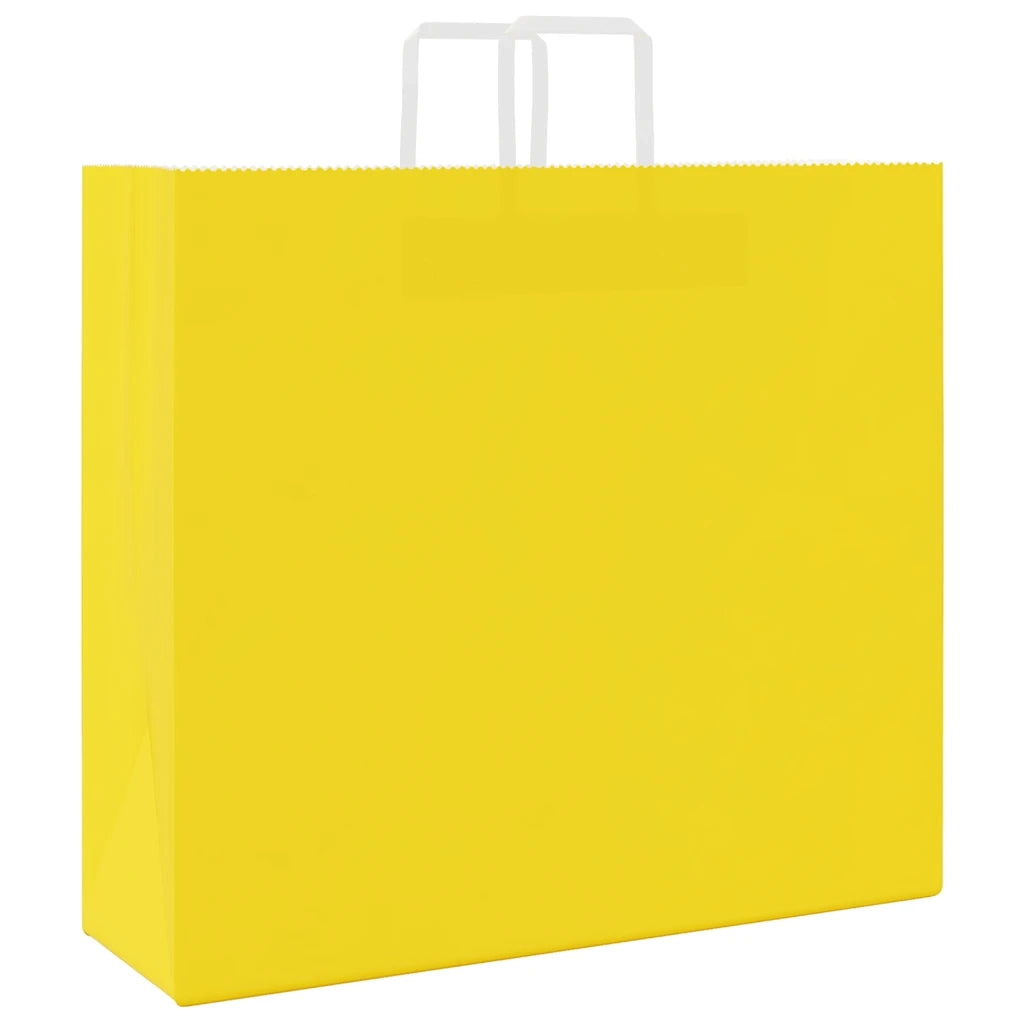 Sacchetti di Carta 250 pz con Manici Gialli 54x15x49 cm CFW8057075