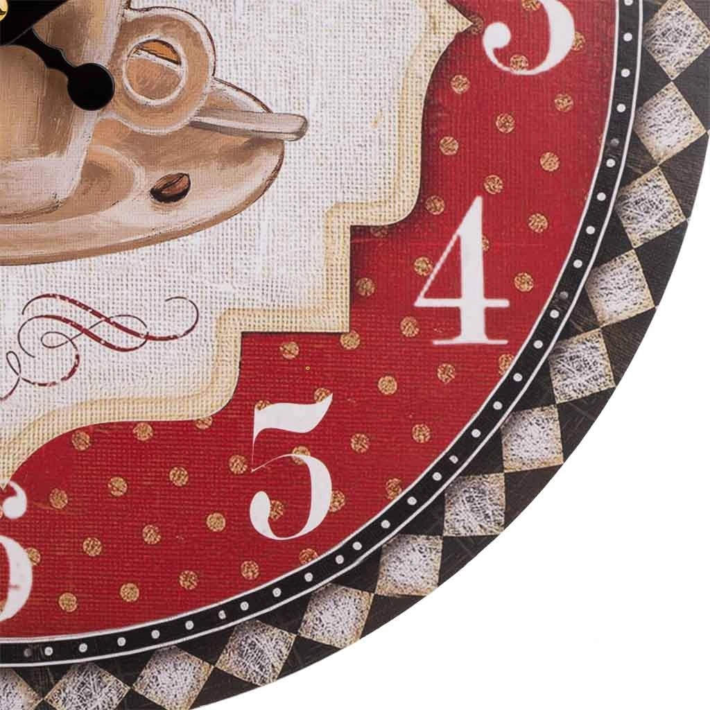 Orologio da parete in legno rosso d34x2h