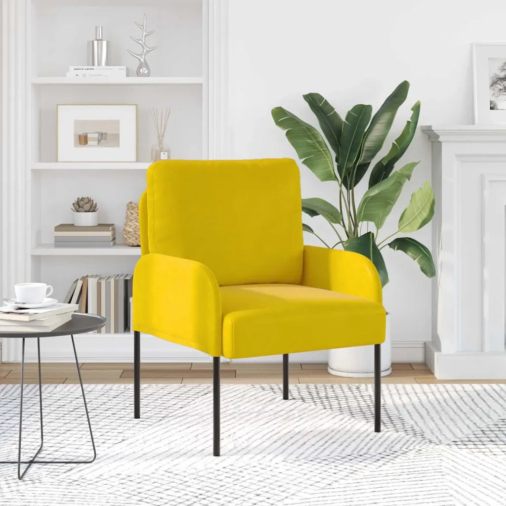 Divani con cuscino 55cm Giallo Legno compensato