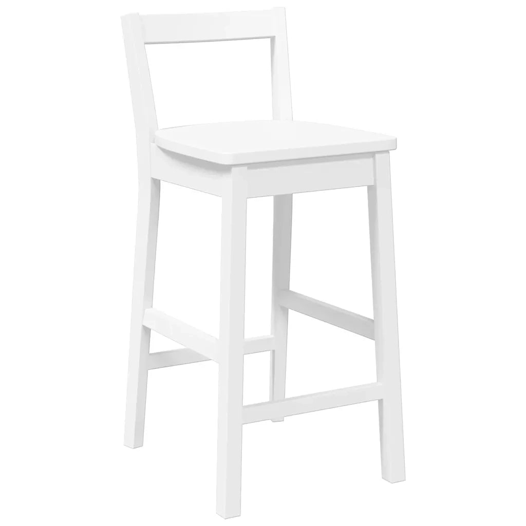 Sgabelli da Bar 2 pz Bianchi in Legno Massello di Hevea 4102590