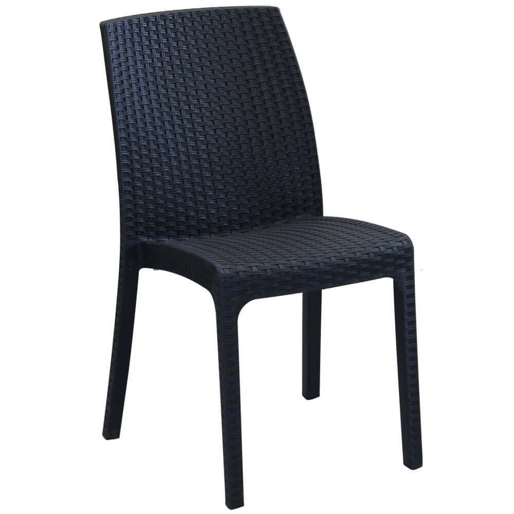 Sedia da Giardino Virginia 47x59x86 h cm in Wicker Antracite