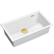 Lavello In Granito Logan 110 White Tappo acciaio