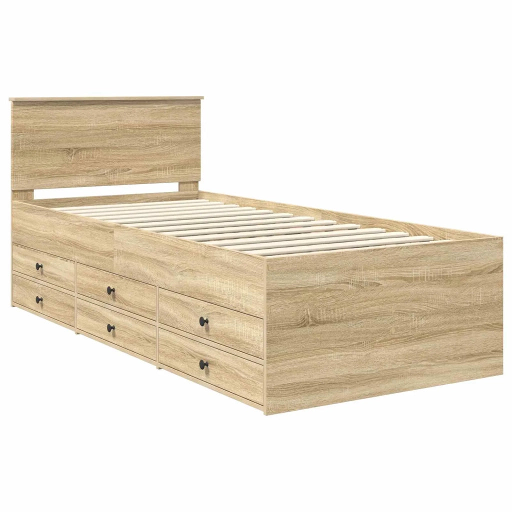 Daybed Rovere Sonoma e Nero 100 x 200 cm Legno multistrato 3408517