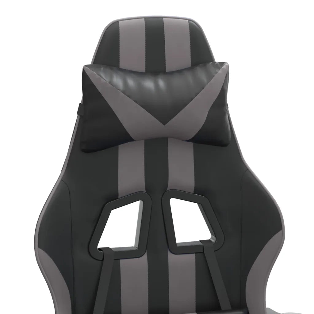 vidaXL Sedia da Gaming Nera e Grigia in Similpelle