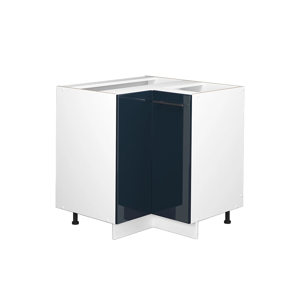 Mobile ad angolo cucina Fame-Line Blu scuro lucido/Bianco 80.5 cm senza piano di lavoro Vicco
