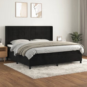 Giroletto a Molle con Materasso Nero 200x200 cm in Velluto 3132701