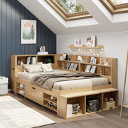 Letto singolo per bambini 90x200 cm con contenitori