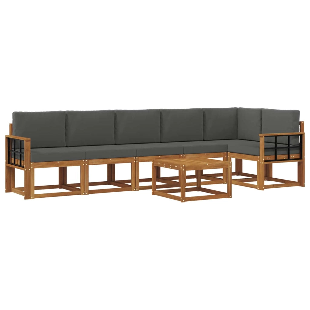 Set di divani da esterno con cuscino 7 pcs Naturale e Antracite 3366510