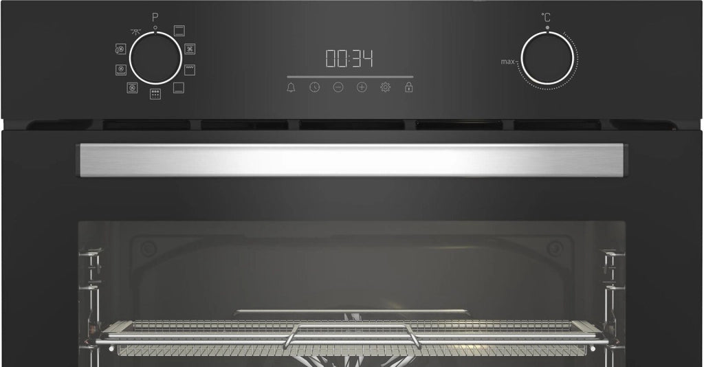 Beko b300 Forno Multifunzione BBIMA13302BMPE Pirolitico con AirFry, , 9 Funzioni, A+, Cristallo Nero e Inox