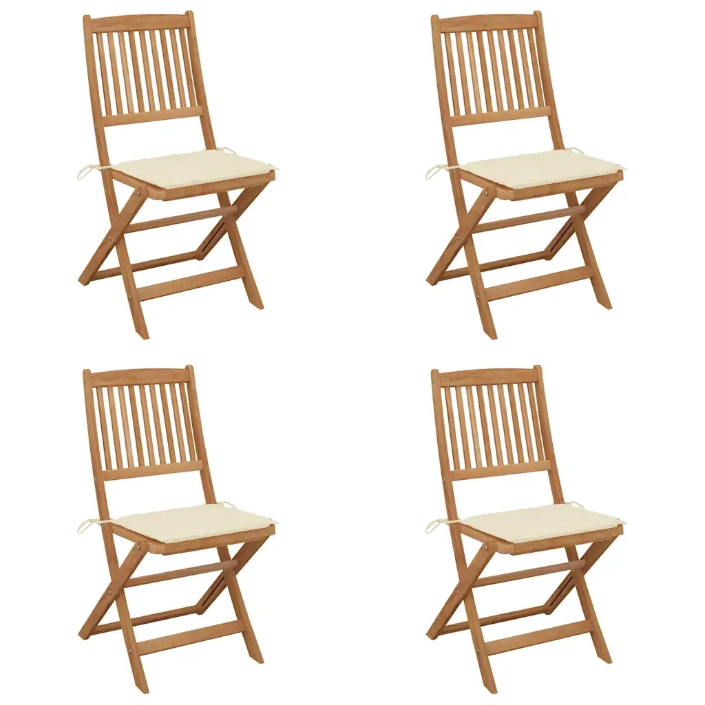 Sedie da Giardino Pieghevoli 4 pz con Cuscini Massello Acacia cod mxl 13844